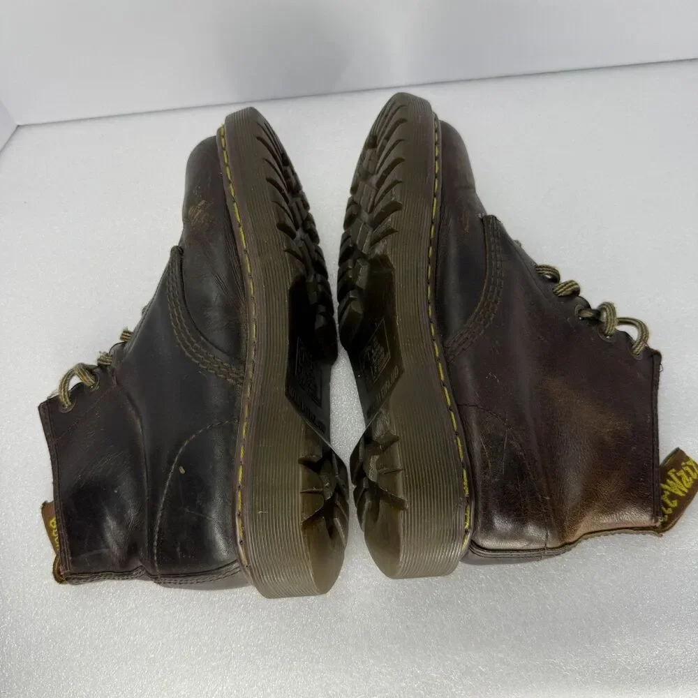 Vintage Dr Martens Leather Boots Brown Mens Size 6 Made in England 90s 6 Eyelet